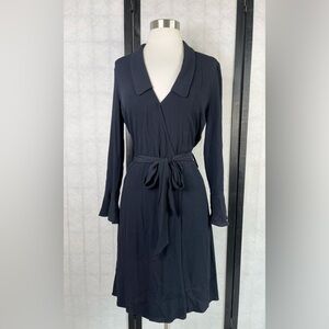 Rouje Paris Elegant Navy Wrap Dress 36